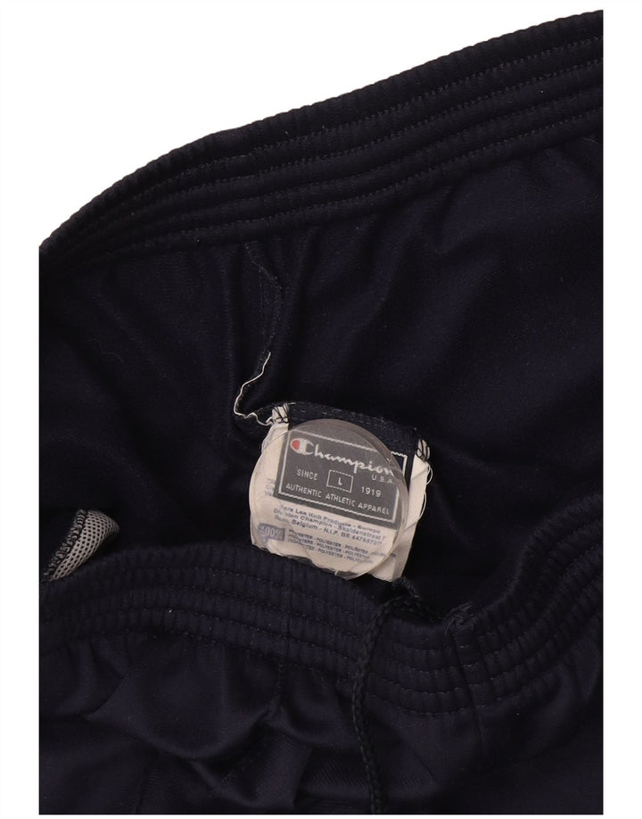 Champion Mens Graphic Tracksuit Trousers Large  Navy Blue Polyester