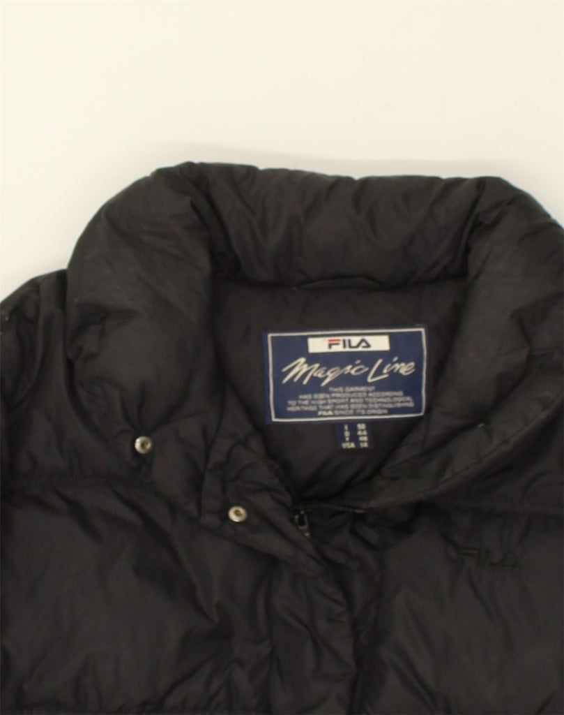 FILA Womens Padded Jacket IT 50 XL Black Nylon | Vintage Fila | Thrift | Second-Hand Fila | Used Clothing | Messina Hembry 