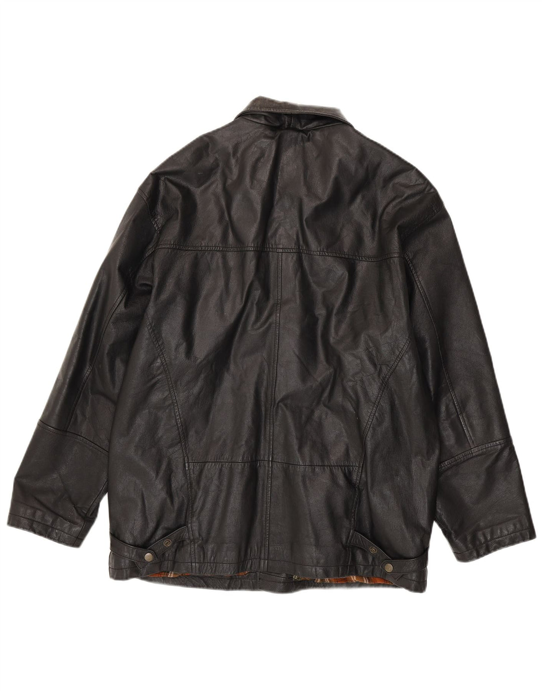 VINTAGE Mens Leather Jacket UK 40 Large Black Leather