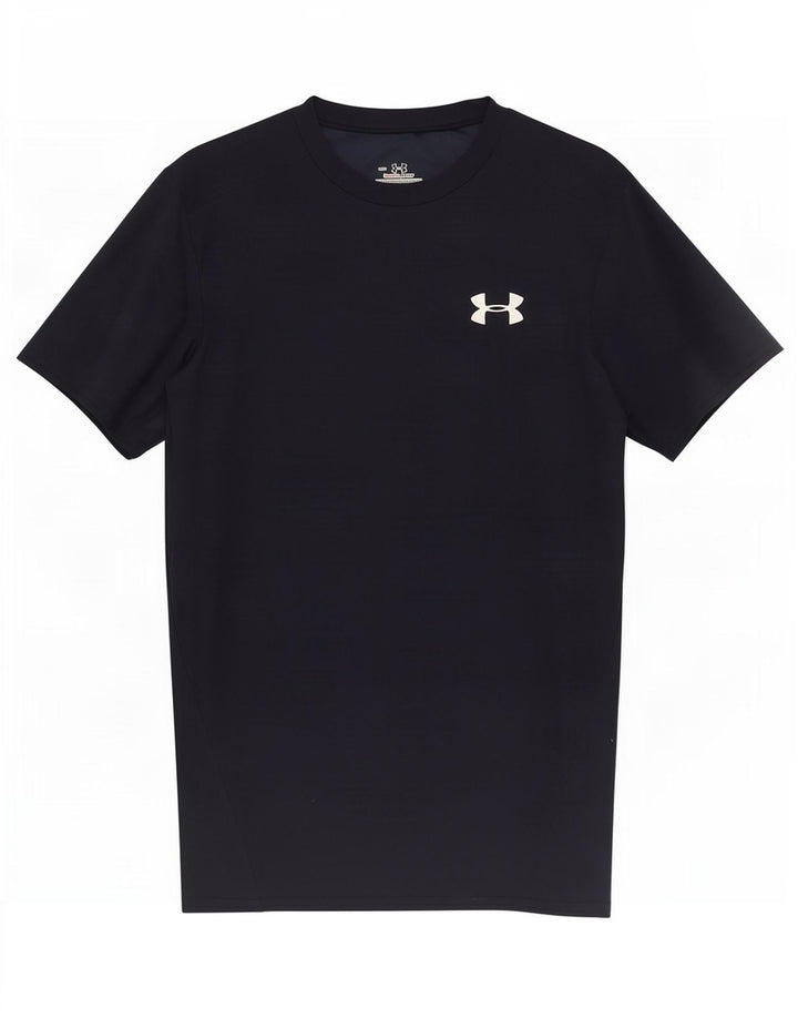 Under Armour Mens Heat Gear T-Shirt Top Medium Navy Blue Polyester