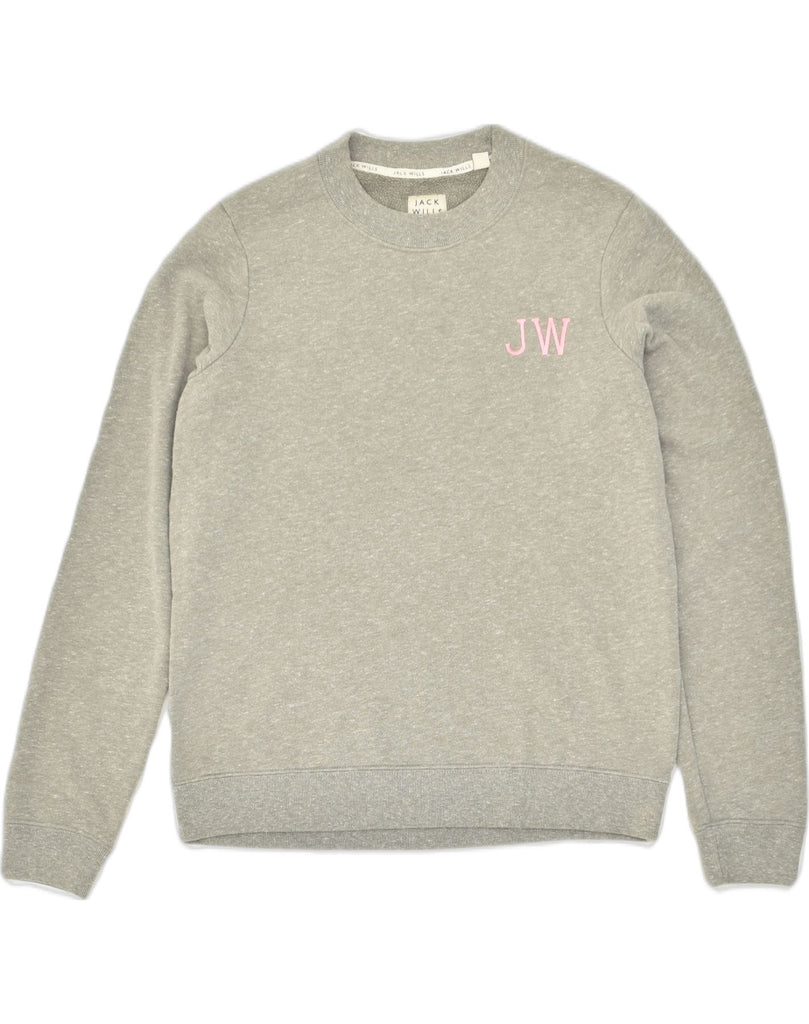 JACK WILLS Womens Sweatshirt Jumper UK 12 Medium  Grey Polyester | Vintage Jack Wills | Thrift | Second-Hand Jack Wills | Used Clothing | Messina Hembry 