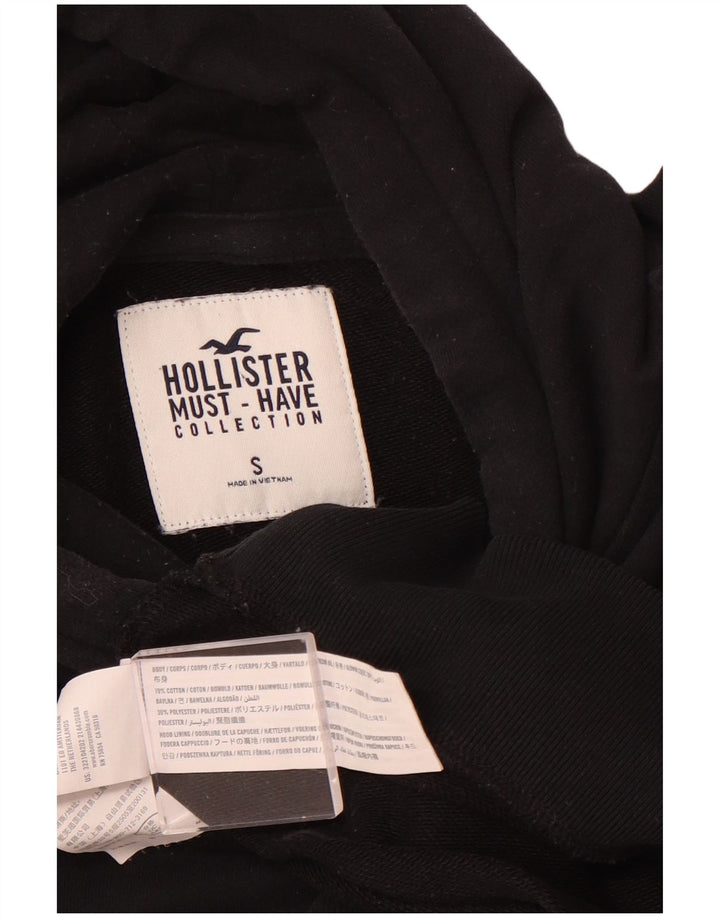 HOLLISTER Mens Hoodie Jumper Small Black Cotton