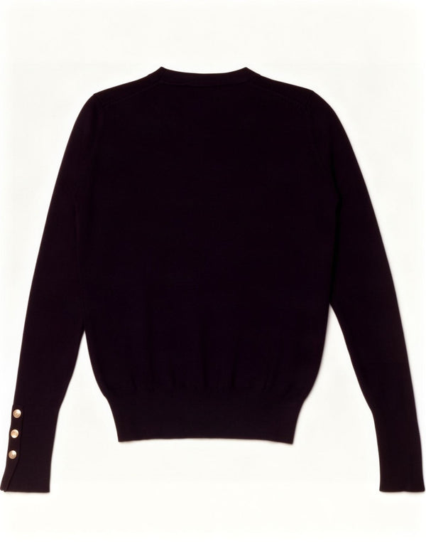 Zara Womens Crew Neck Jumper Sweater UK 10 Small Navy Blue