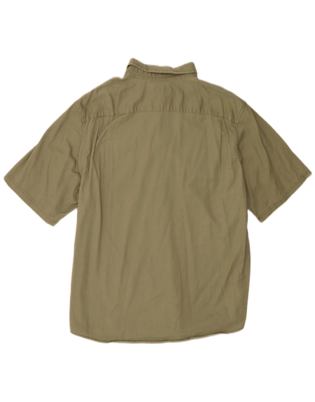 Wrangler Mens Short Sleeve Shirt XL Khaki Cotton