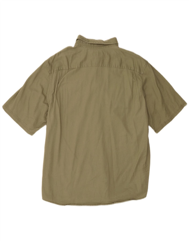 Wrangler Mens Short Sleeve Shirt XL Khaki Cotton
