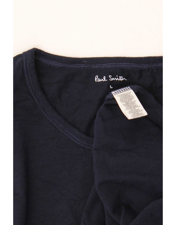 Paul Smith Mens T-Shirt Top Large Navy Blue Cotton