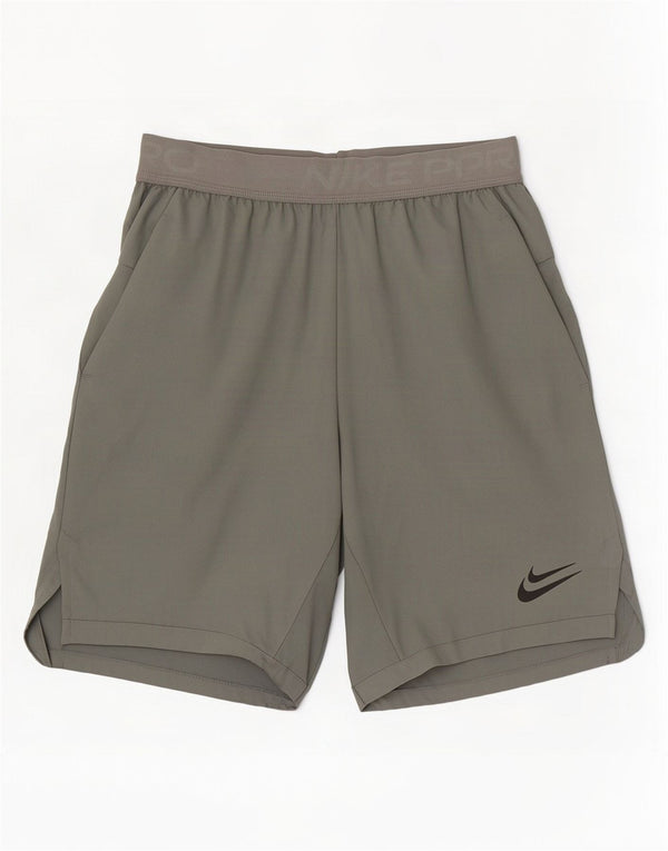 Nike Mens Dri Fit Graphic Standard Sport Shorts Small Khaki Polyester