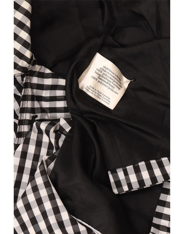 Laura Ashley Womens Trench Coat UK 10 Small Navy Blue Gingham Polychlorid