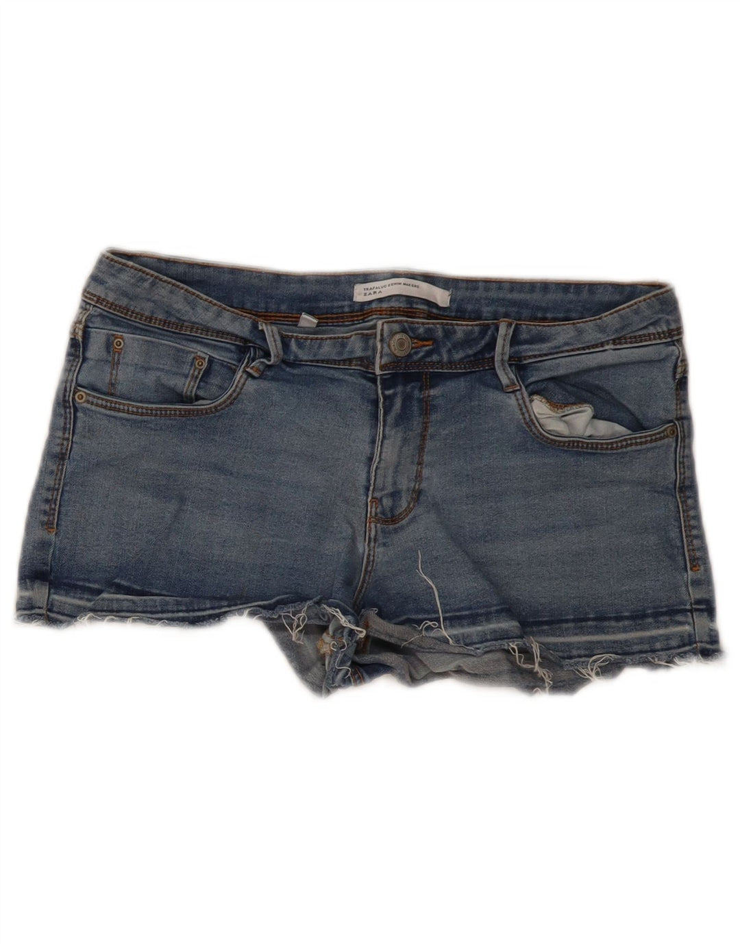 Zara Womens Denim Hot Pants EU 42 Large W32 Blue
