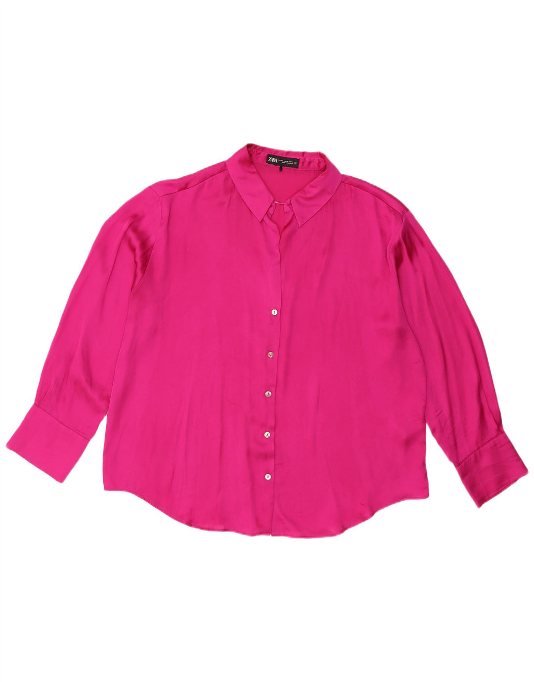 Zara Womens Shirt Blouse UK 20 2XL Pink Polyester