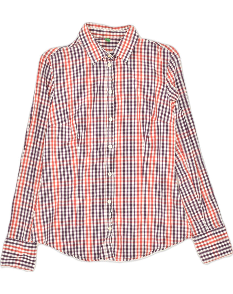 UNITED COLORS OF BENETTON Womens Shirt UK 12 Medium Multicoloured Gingham | Vintage United Colors of Benetton | Thrift | Second-Hand United Colors of Benetton | Used Clothing | Messina Hembry 