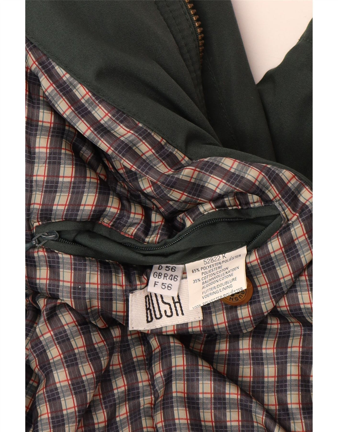 Bush Mens Utility Jacket UK 46 3XL Green Polyester