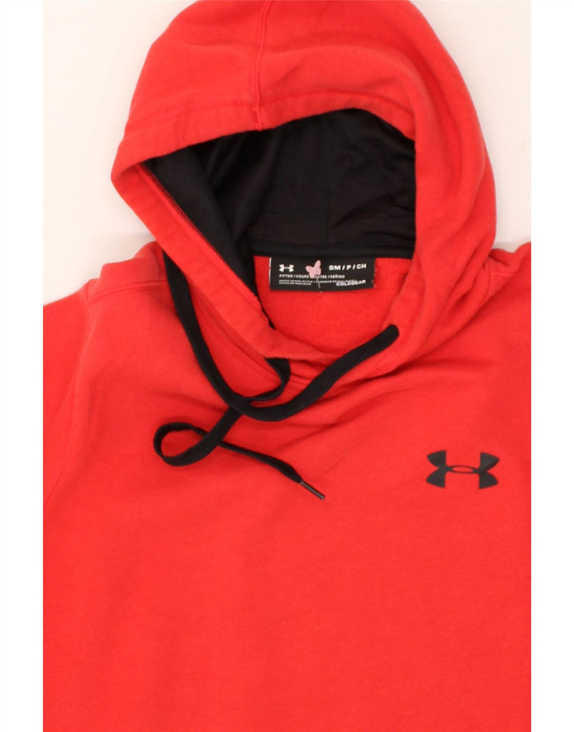 UNDER ARMOUR Mens Cold Gear Graphic Hoodie Jumper Small Red Cotton | Vintage Under Armour | Thrift | Second-Hand Under Armour | Used Clothing | Messina Hembry 