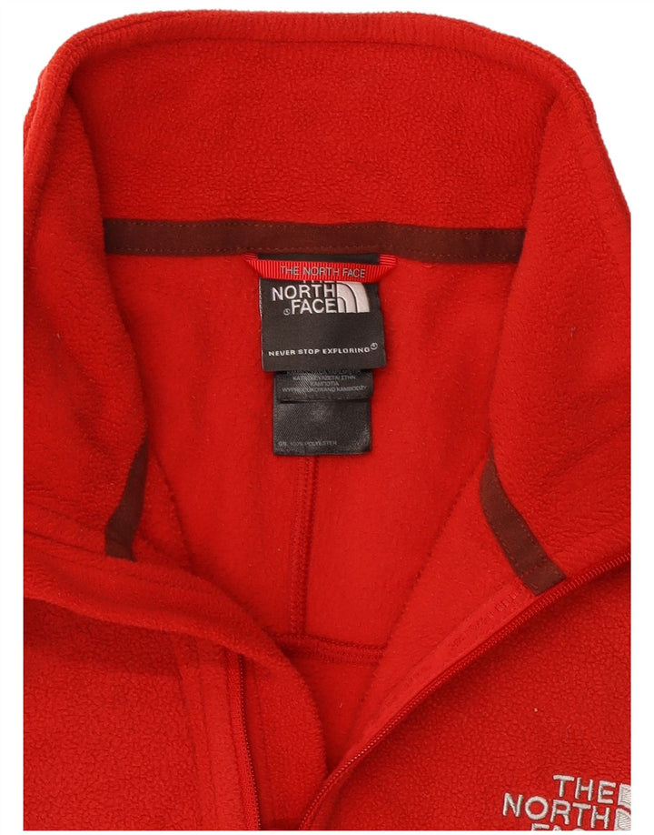 The North Face Mens Zip Neck Fleece Jumper Medium Red Polyester