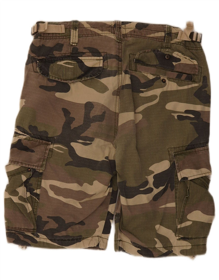 Jack & Jones Mens Cargo Shorts Small W28 Khaki Camouflage