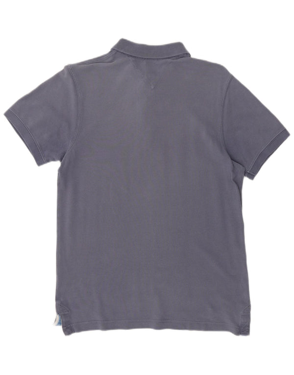 TOMMY HILFIGER Mens Polo Shirt Medium Navy Blue Cotton