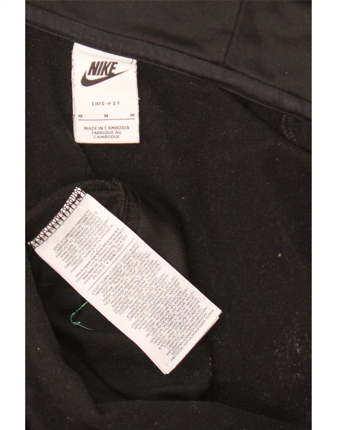 Nike Mens Dri Fit Zip Hoodie Sweater Medium Black Polyester
