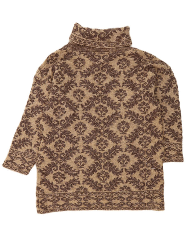 St. Bernard Womens Roll Neck Jumper Sweater UK 18/20 XL Beige Paisley Wool