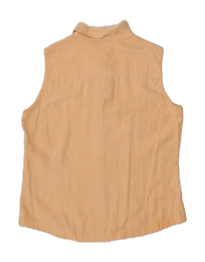 EDDIE BAUER Womens Sleeveless Shirt Blouse UK 14 Large Beige Vintage Eddie Bauer and Second-Hand Eddie Bauer from Messina Hembry 
