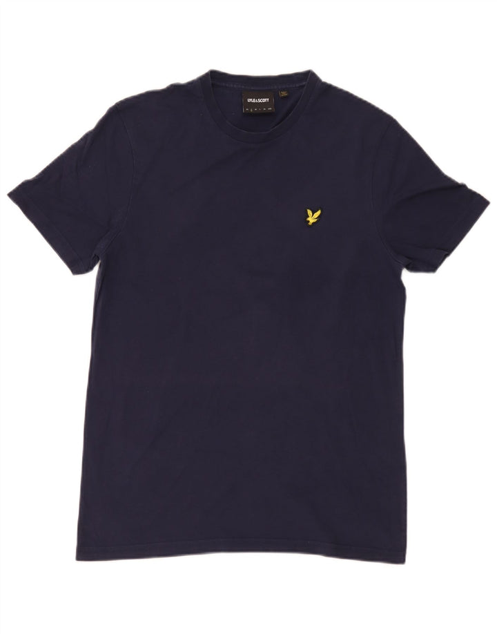 Lyle & Scott Mens T-Shirt Top Small Navy Blue Cotton