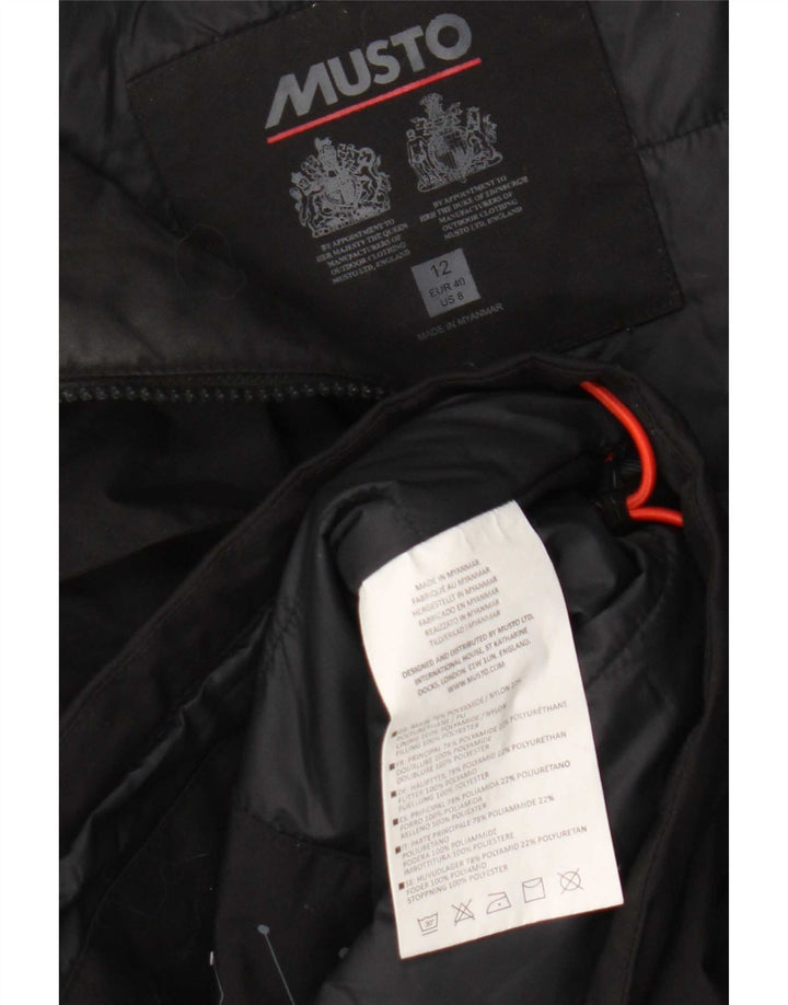 Musto Womens Hooded Parka Jacket UK 12 Medium Black Polyamide