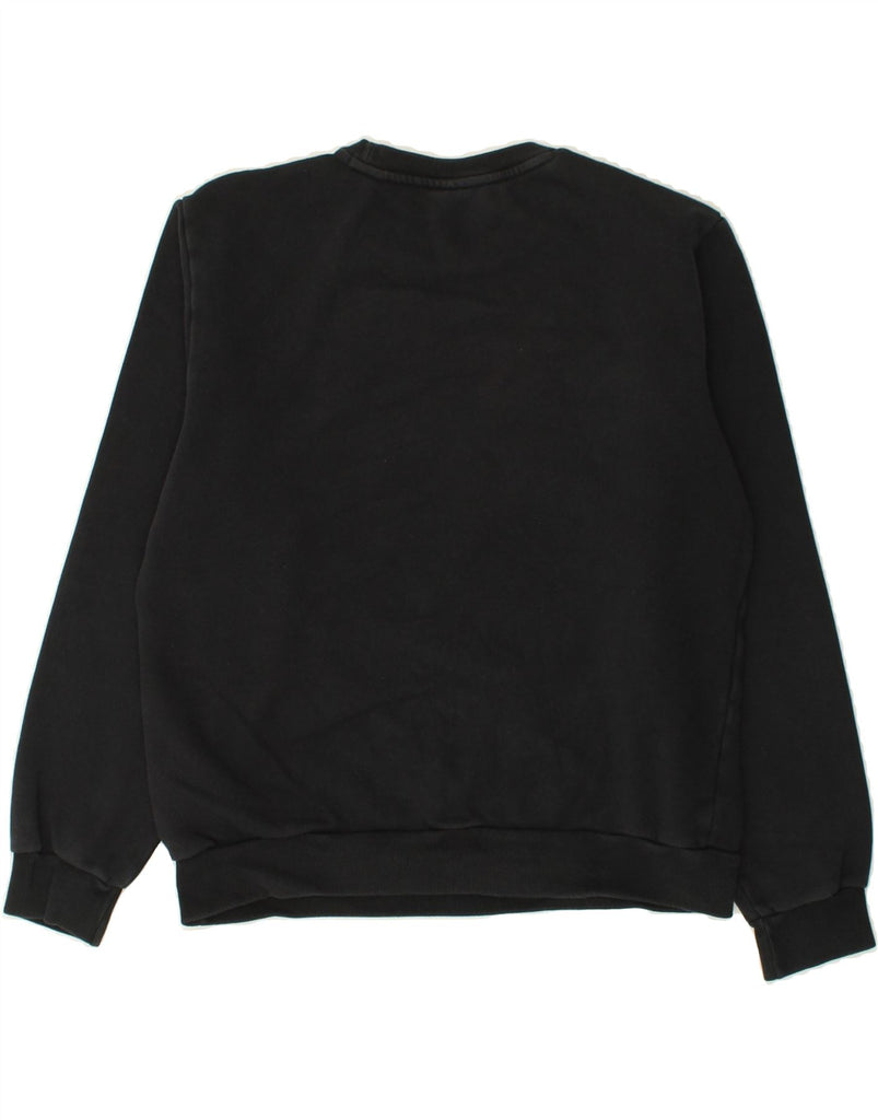 PUMA Mens Graphic Sweatshirt Jumper Medium Black Cotton | Vintage Puma | Thrift | Second-Hand Puma | Used Clothing | Messina Hembry 