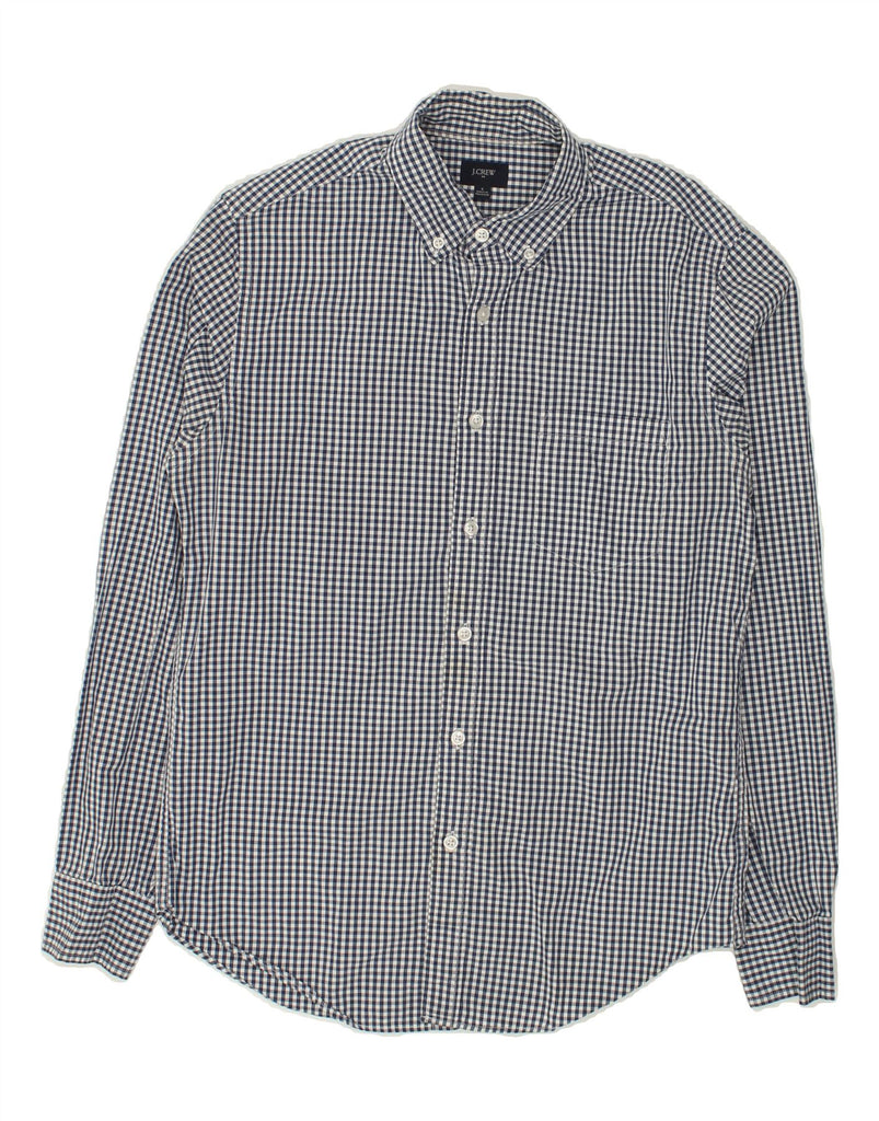 J. CREW Mens Shirt Small Navy Blue Gingham Cotton | Vintage J. Crew | Thrift | Second-Hand J. Crew | Used Clothing | Messina Hembry 