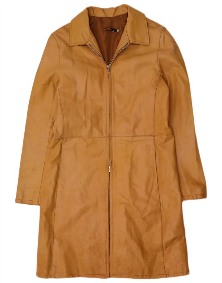 Vintage Womens Leather Coat IT 46 Large Brown Leather