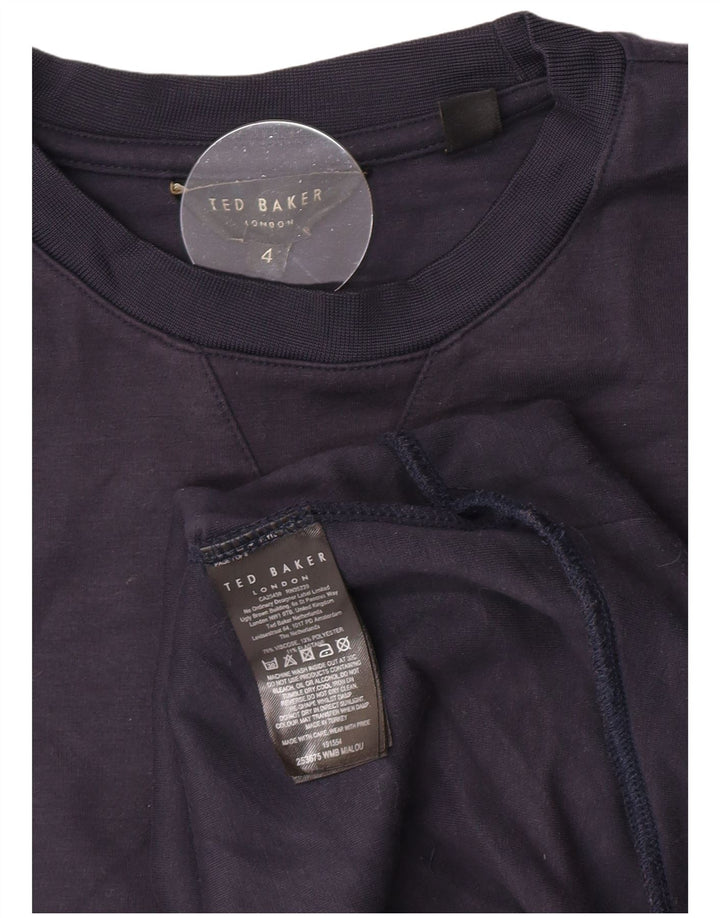 Ted Baker Womens Sweatshirt Jumper Size 4 Large Navy Blue Viscose