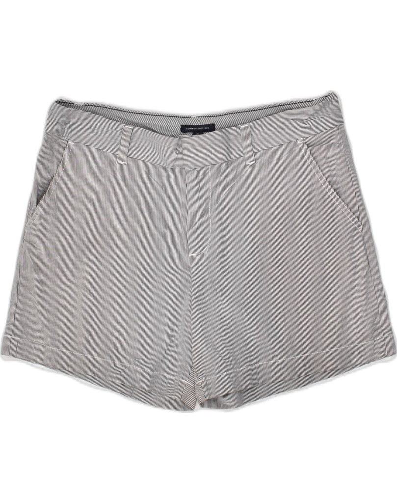 TOMMY HILFIGER Womens Chino Shorts US 10 Large W32  Grey Pinstripe Cotton | Vintage Tommy Hilfiger | Thrift | Second-Hand Tommy Hilfiger | Used Clothing | Messina Hembry 