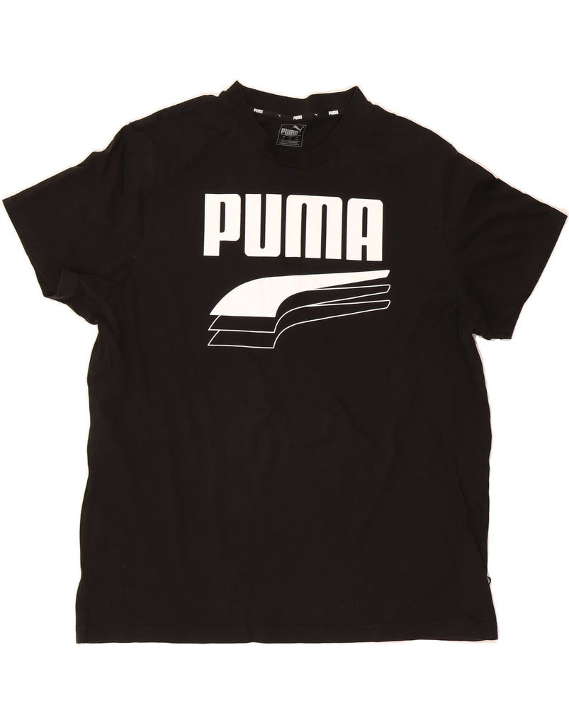 PUMA Mens Graphic T-Shirt Top 2XL Black Vintage Puma and Second-Hand Puma from Messina Hembry 