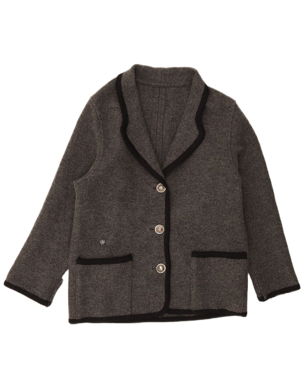 Vintage Womens 3 Button Blazer Jacket UK 38 Medium Grey