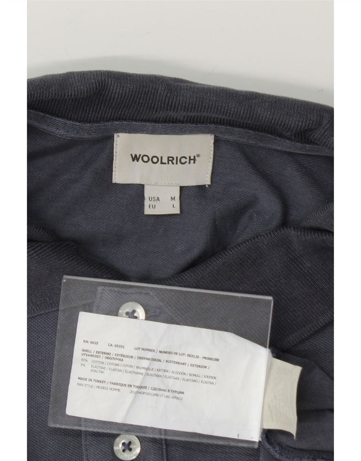 WOOLRICH Mens Polo Shirt Medium Blue Cotton Vintage Woolrich and Second-Hand Woolrich from Messina Hembry 
