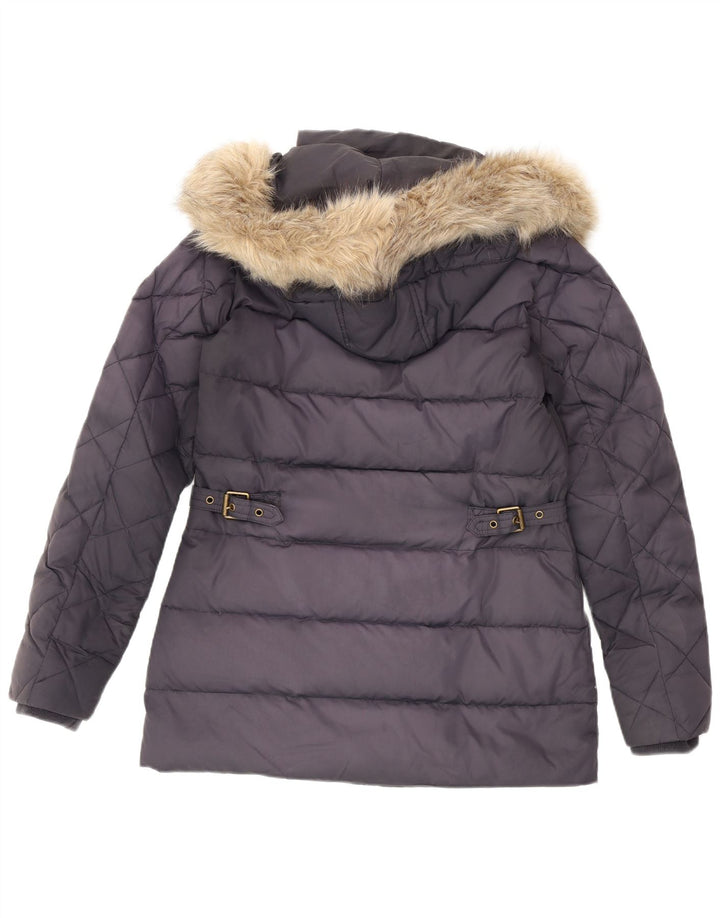 Ralph Lauren Womens Hooded Padded Jacket UK 6 XS Navy Blue Polyester