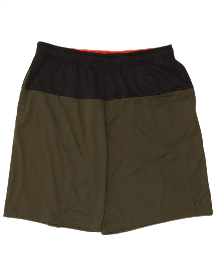 Adidas Mens Graphic Sport Shorts XL  Khaki Colourblock Polyester