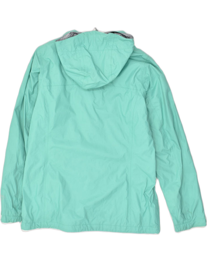 COLUMBIA Womens Hooded Rain Jacket UK 16 Large Turquoise Nylon | Vintage Columbia | Thrift | Second-Hand Columbia | Used Clothing | Messina Hembry 