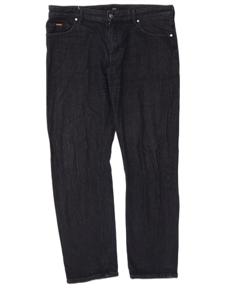 Hugo Boss Mens Stretch Straight Jeans W38 L31 Navy Blue