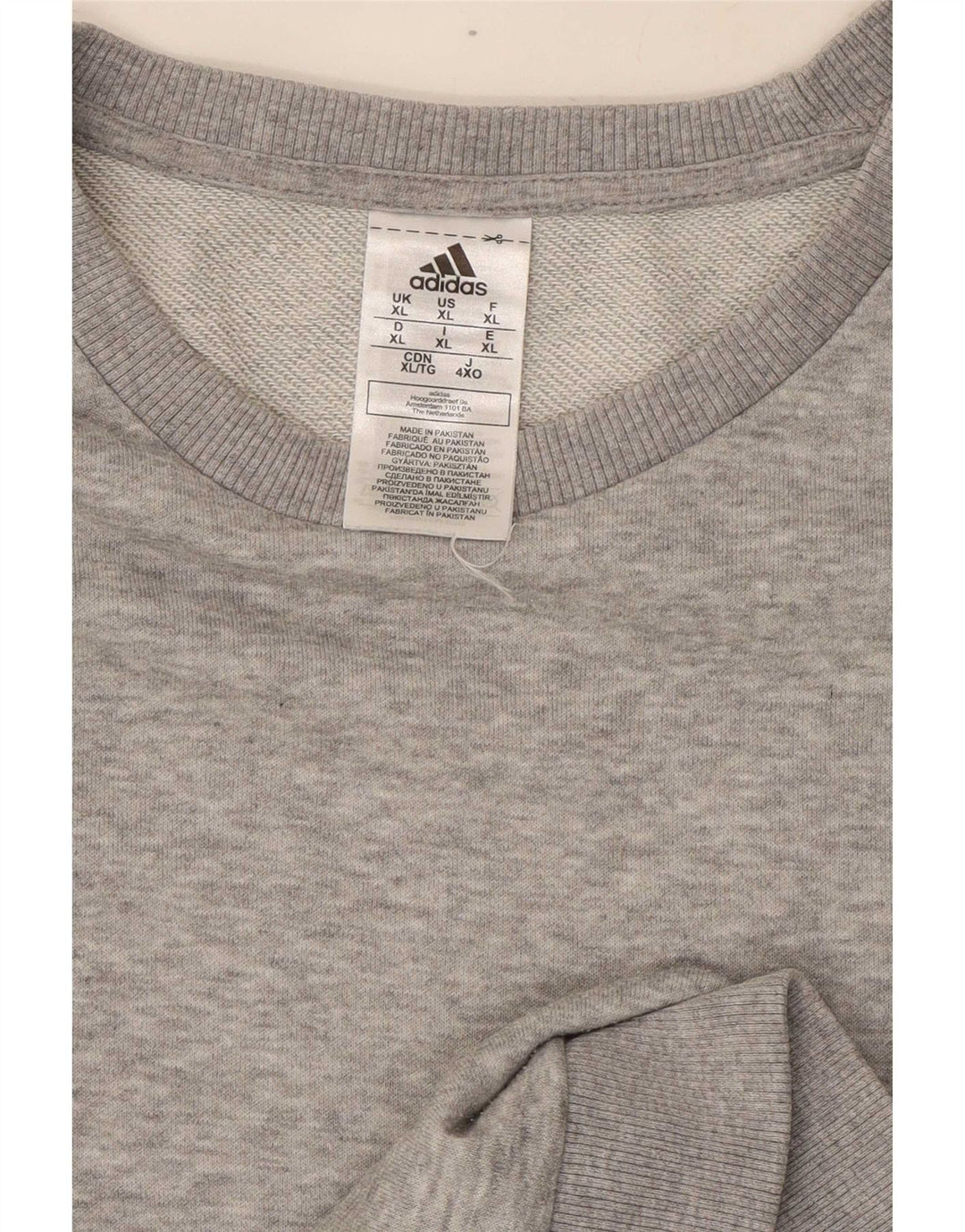 Adidas Mens Sweatshirt Jumper XL Grey Flecked Cotton