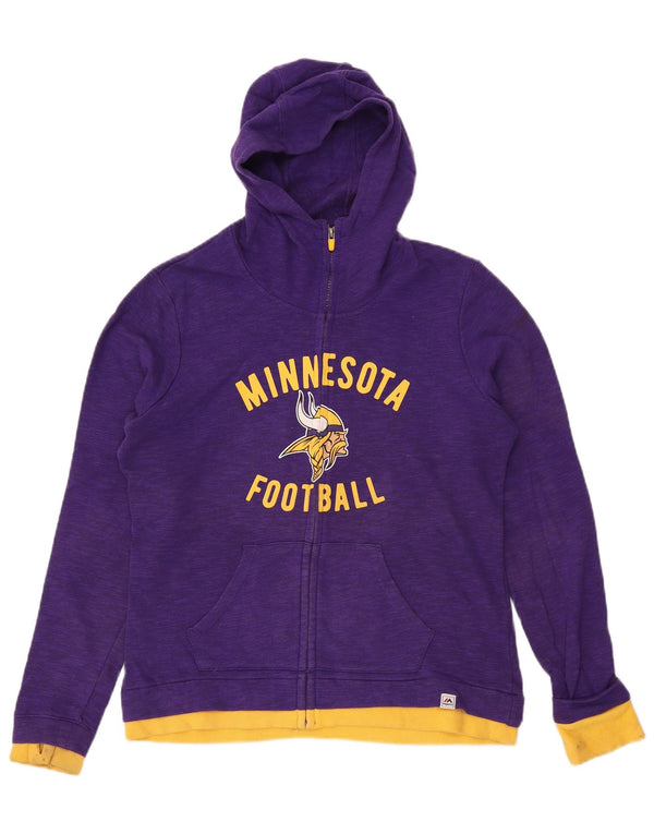 Majestic Mens Minnesota Vikings Zip Hoodie Sweater Large Purple Colourblock