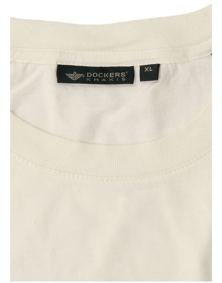 Dockers Mens Khakis T-Shirt Top XL White Colourblock