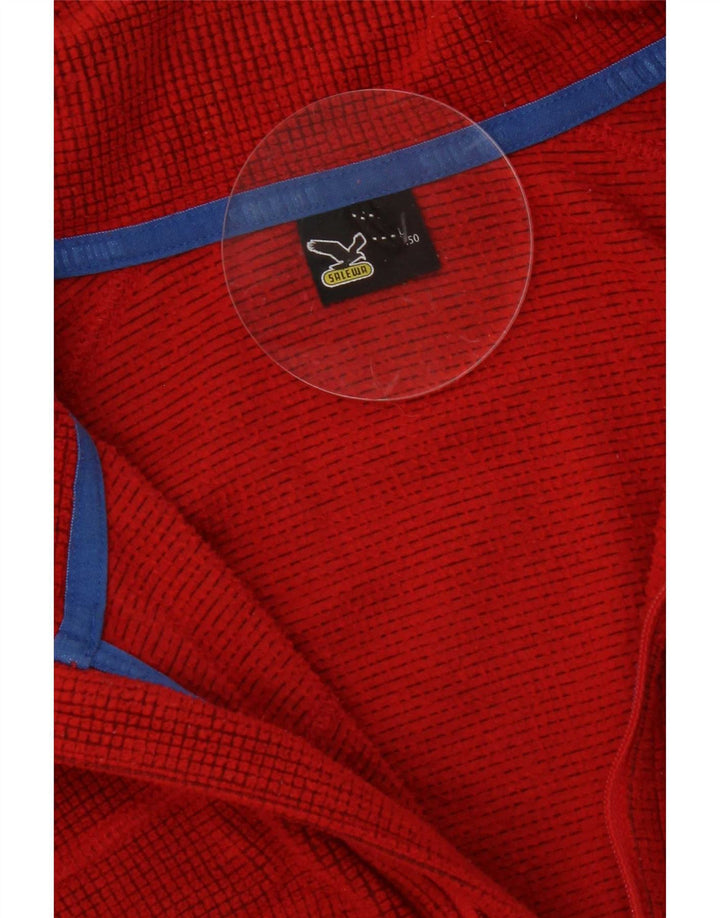 SALEWA Mens Zip Neck Fleece Jumper Large Red