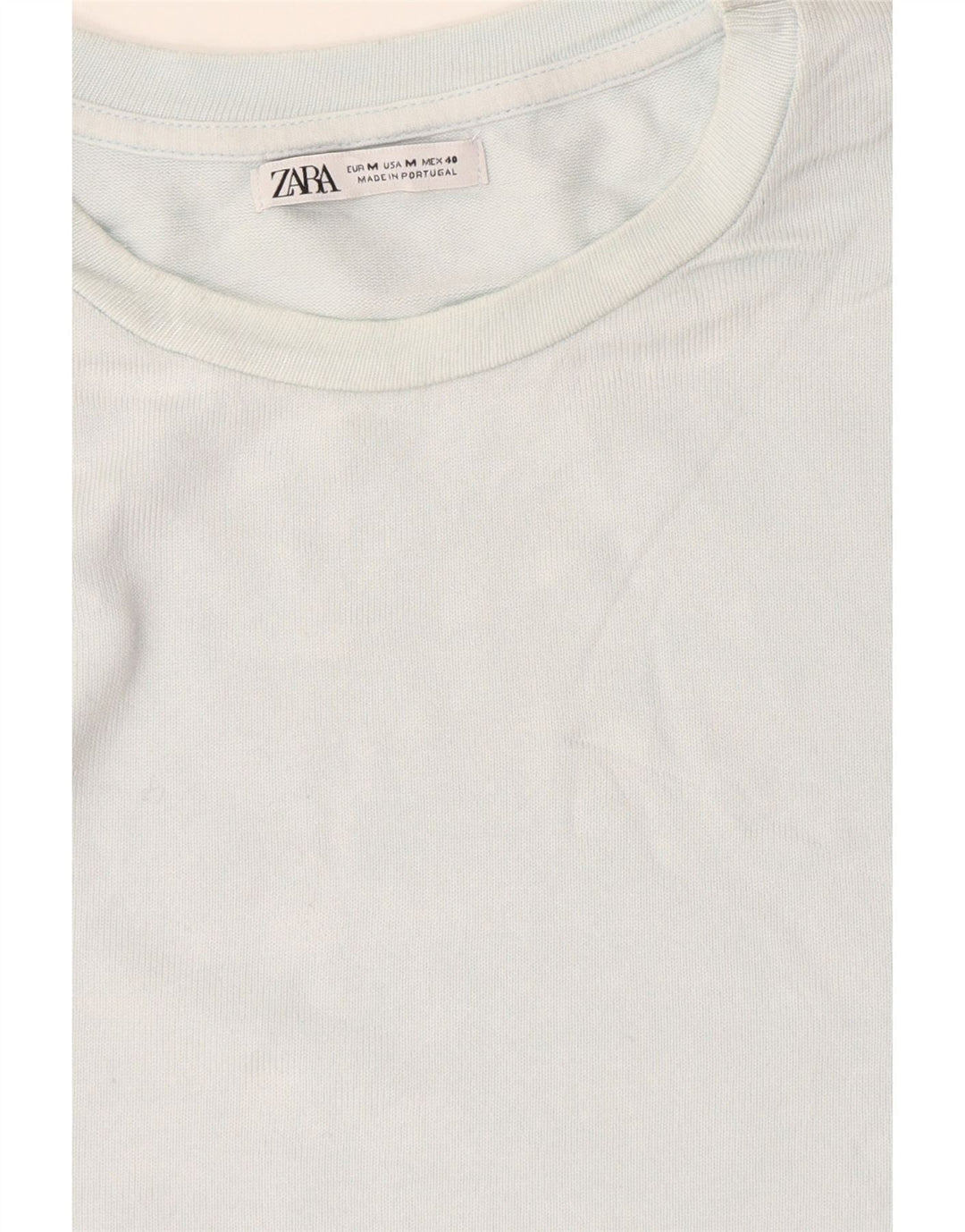 Zara Womens T-Shirt Top UK 12 Medium Blue