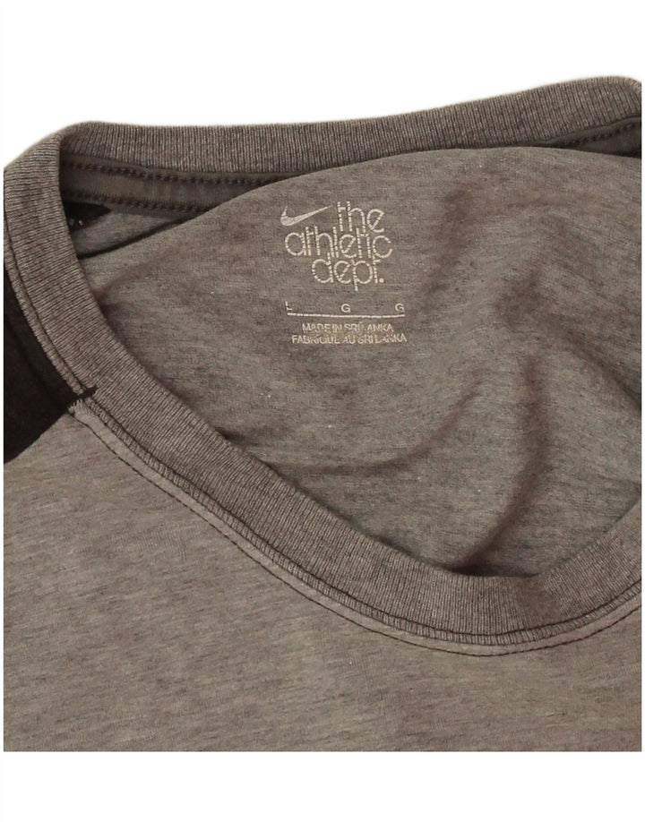 Nike Mens Graphic T-Shirt Top Large Grey Colourblock Cotton