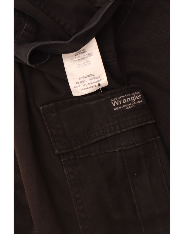 WRANGLER Mens Cargo Shorts W40 XL Black Cotton