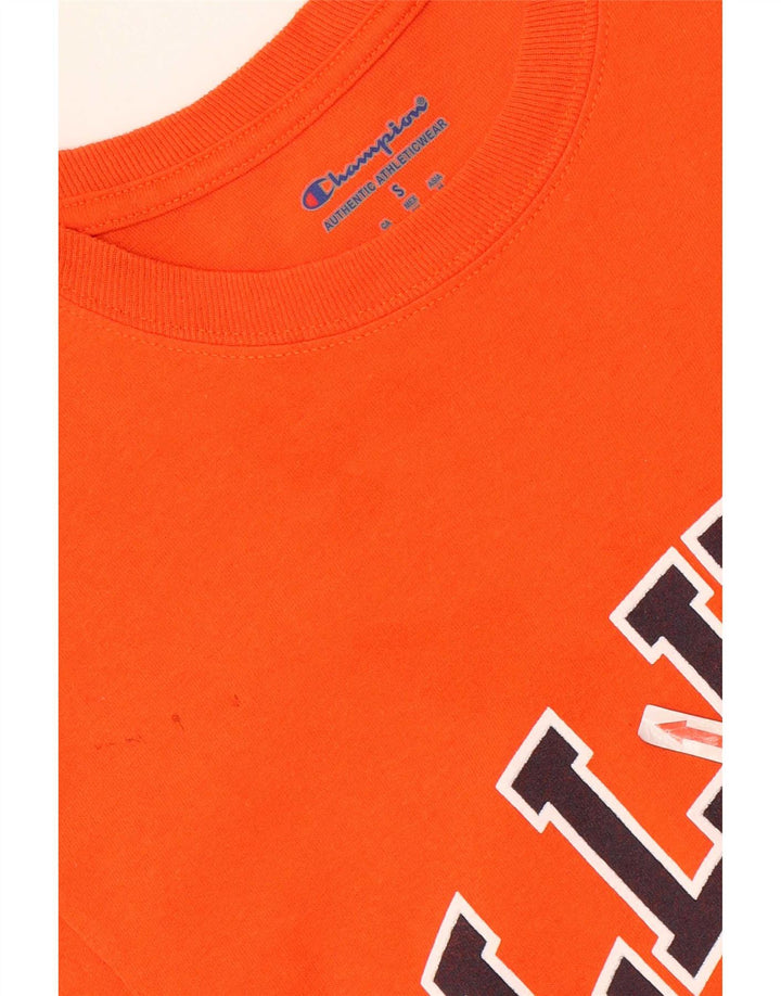 Champion Mens Illinois Graphic T-Shirt Top Small Orange