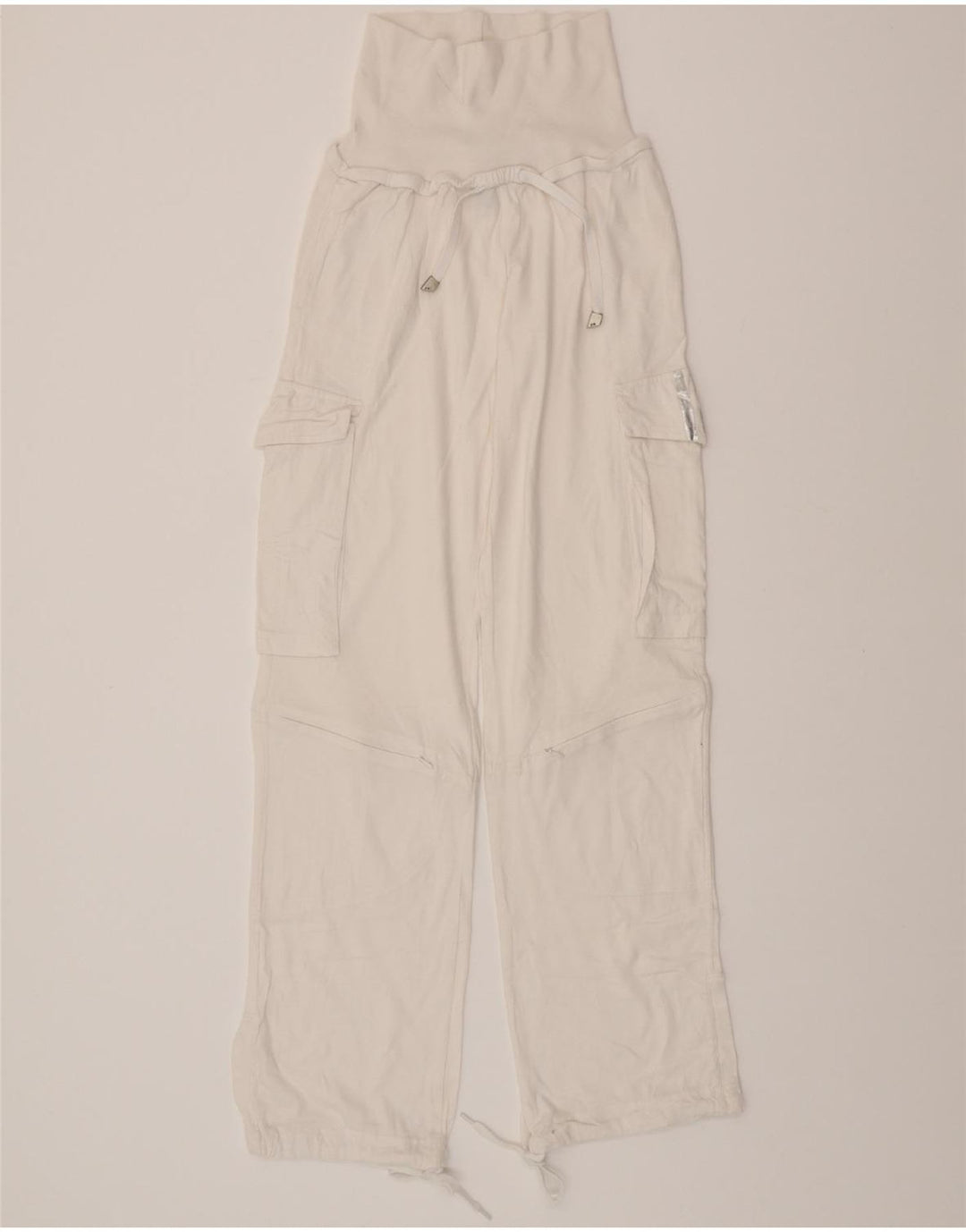 ADIDAS Womens Cargo Tracksuit Trousers UK 8 Small  White Cotton