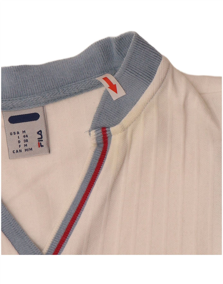 Fila Womens Vest Top IT 44 Medium White Cotton