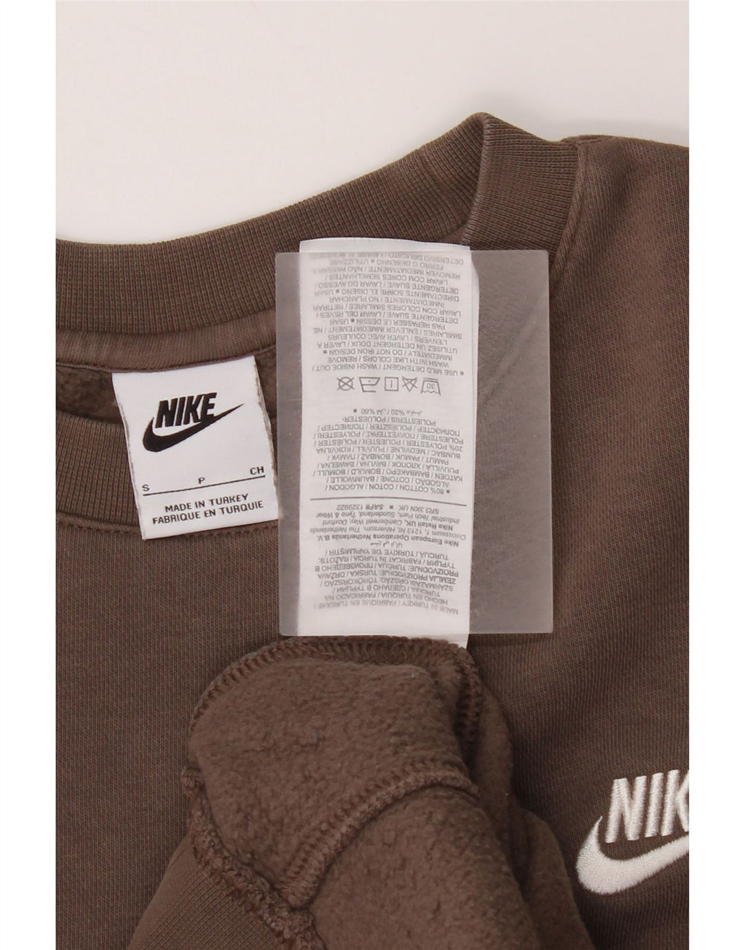 Nike Mens Sweatshirt Jumper Small Brown Cotton