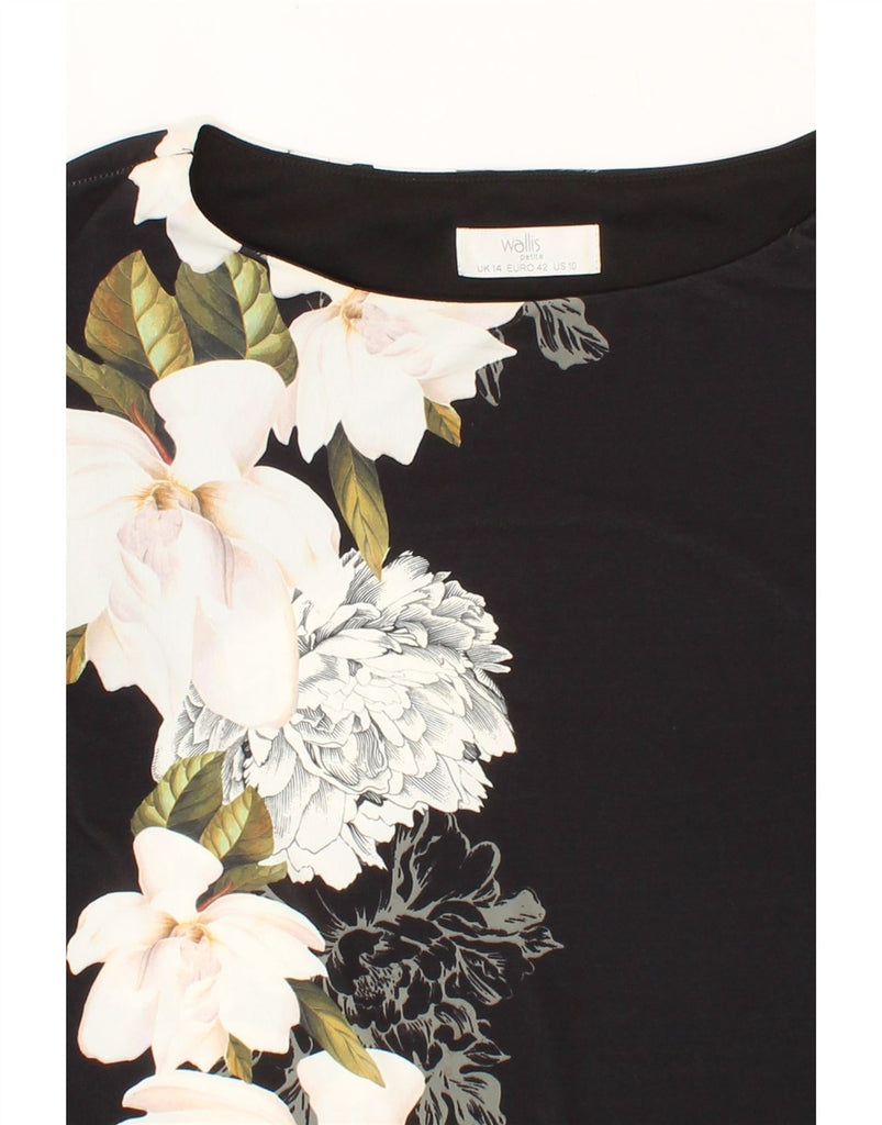 WALLIS Womens Sleeveless Sheath Dress UK 14 Large Black Floral Vintage Wallis and Second-Hand Wallis from Messina Hembry 