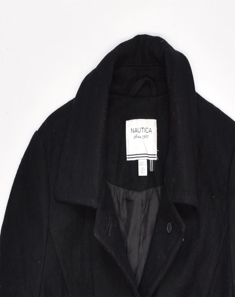 NAUTICA Womens Crop Overcoat UK 12 Medium Black Wool | Vintage | Thrift | Second-Hand | Used Clothing | Messina Hembry 